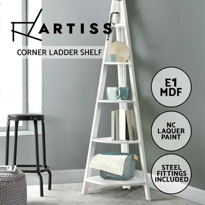 $68.03 • Buy Artiss 5 Tier Corner Ladder Display Shelf Home Storage Plant Stand Bookshelf
