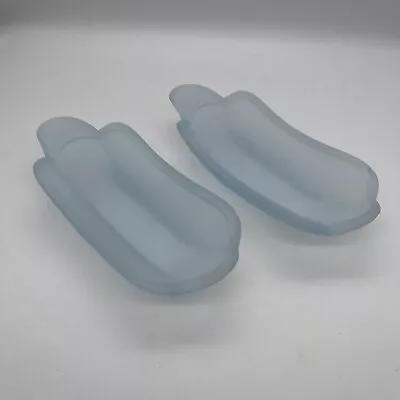 Vintage Libbey Banana Split Ice Cream Sundae Frosted Blue Satin Glass Set Of 2 • $13.99