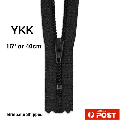 YKK Nylon # 3 Black Dress Zip/Zipper 40cm Or 16  Closed End • $4.39