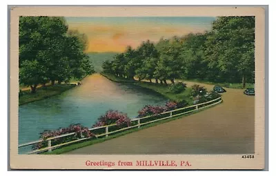 Greetings From MILLVILLE PA Columbia County Pennsylvania Vintage Postcard • $4.99