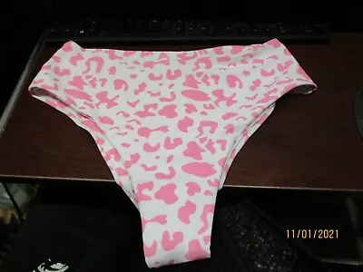 $11.99 • Buy ZAFUL Forever Yours M White W/pink Swim Bottom Hi Cut FREE Ship