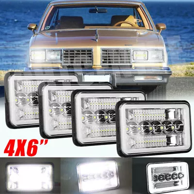 For Oldsmobile Cutlass 1980-1988 4PCS 4x6 LED Headlights DRL Hi/Lo Beam DOT • $53.99