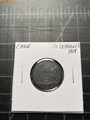 Chile Silver 20 Centavos 1919 • $1