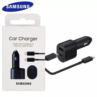 For Samsung 45W Dual Port Fast Charging Car Charger USB Type-C Cable Galaxy New • $10.99