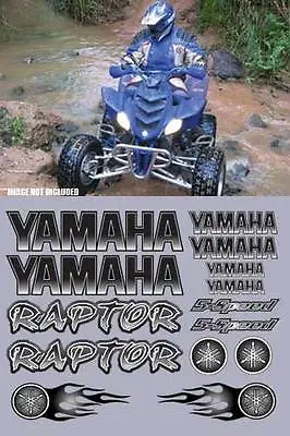 $34.99 • Buy Yamaha Raptor Black Full Color 16pc Quad ATV Decals Graphics 660R, 350, 700 