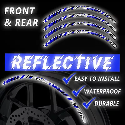 SH15 BLUE 17  Reflective Rim Wheel Sticker For Yamaha YZF R6 99-20 19 18 17 16 • $29.26