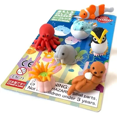 £11.85 • Buy IWAKO Japanese Puzzle Erasers SEA ANIMAL FRIENDS COMBO Blister Card Set