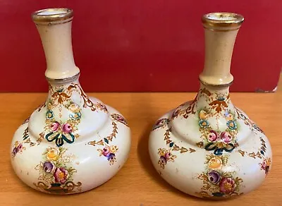 Pair Of  Small Antique Vases - Approx 4 Inches Tall • £20