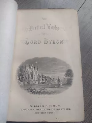 The Poetical Works Of Lord Byron 1878 Antique Book William P Nimmo • £14