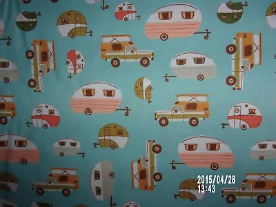 Vintage Campers And Rv's Print Fabric  $9.00 A Yard • $9