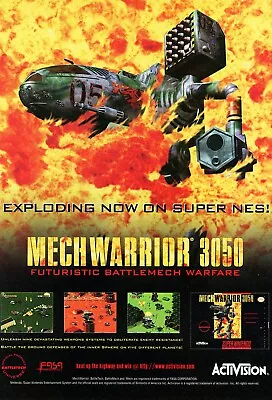 MechWarrior 3050 SNES Original 1994 Ad Authentic Nintendo Video Game Promo • $15.29