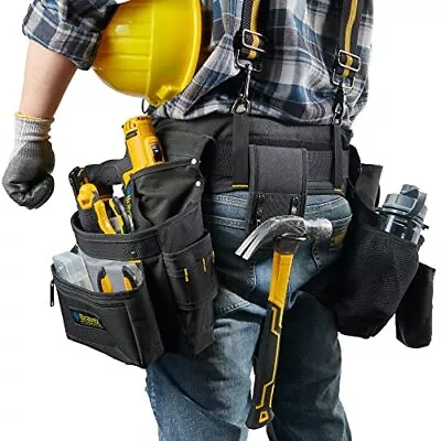 Tool Pouch Tool Belt With Suspenders Electrician Tool Belts Carpenter  For Men • $79.99