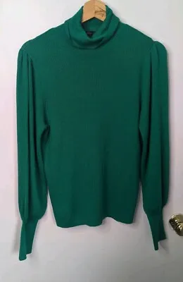 J. Crew Womens Sweater Size Medium Green Long Sleeve Merino Wool • $19.99