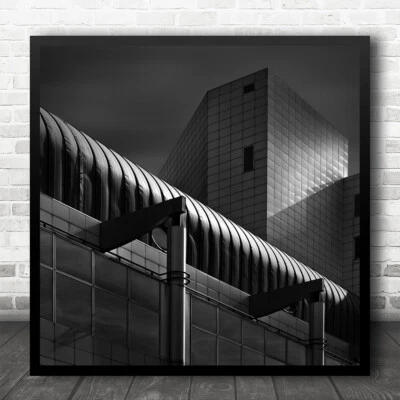 £29.59 • Buy Dark Black And White Architectural Building Factory Square Wall Art Print