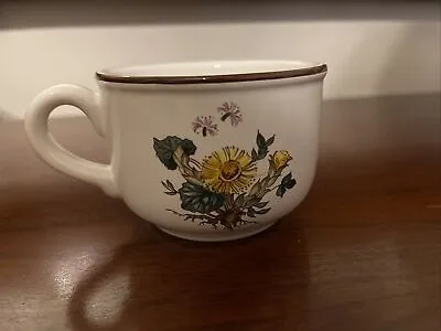 Botanica By Villeroy & Boch Flat Cup Various Flowers Thin Brown Trim B84 • $9