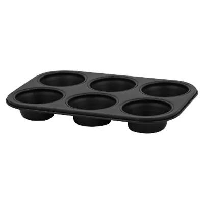 £5.99 • Buy 6 Cup Large Muffin Non Stick Tin Tray Baking Pudding Black Mould Bakeware