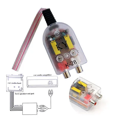 Car Audio RCA Line-out Converter Hi-low Speaker To RCA Audio Impedance Converter • $7.99