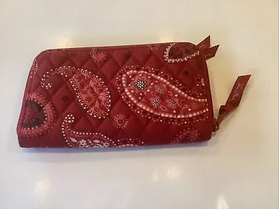 Gently Used~ Vera Bradley Mesa Red Quilted Carry All Wallet • $12.34