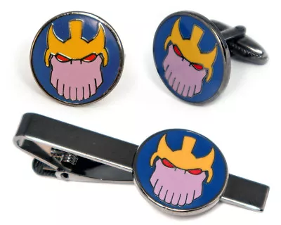 Thanos Cufflinks Avengers Tie Clip Comic Infinity Gauntlet Marvel Cuff Links • $9.95