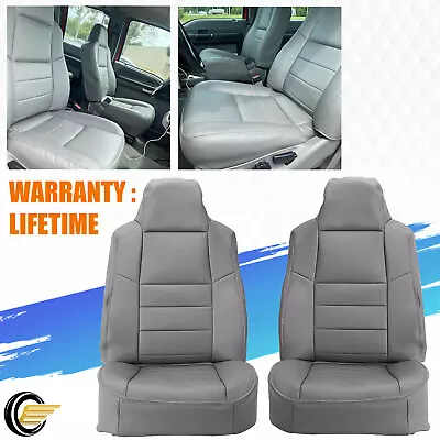 Driver & Passenger Bottom & Top Seat Cover Gray For Ford F250 F350 Lariat 02-07 • $96.79