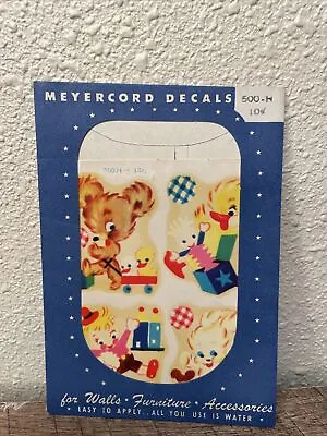 VTG Meyercord Decorative Transfer Baby Nursery Duck Bear Rabbit Toys Decal Sheet • $4.99