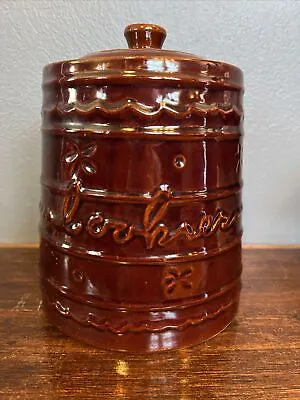 Vintage Marcrest Brown Daisy & Dot 9” Stoneware Cookie Jar W/Lid Oven Proof USA • $29.99
