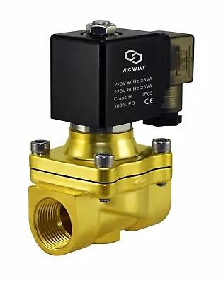 3/4  Inch Brass Zero Differential Electric Solenoid Process Valve 220V AC NC • $59.99