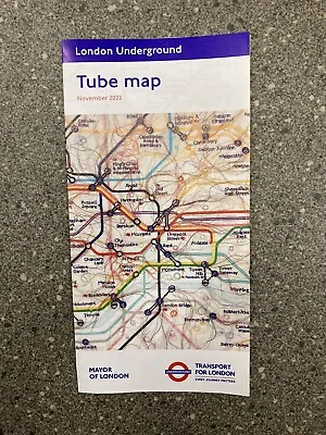 LONDON UNDERGROUND TUBE 2 MAPs UK - November 2022 -  England TFL Elizabeth Line • £1.09