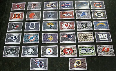 NEW NFL Logo Metal Plate Stickers 2024 PICK ANY TEAM Football Decal Peel Stick • $1.97