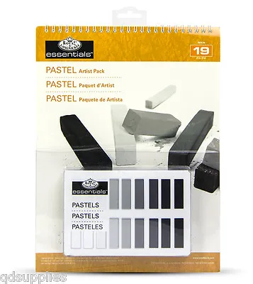 18 Grey Tone Black & White Soft Pastels With A4 Artist Pad Set Sketching Drawing • £8.45