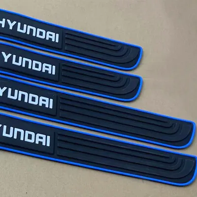 Blue Trims For Hyundai Rubber Car Door Scuff Sill Cover Panel Step Protectors X4 • $15.88