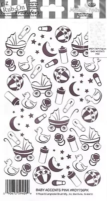 E-Z Rub-On Metallic Foils (Baby Accents Pink) Papercraft Hobby - ROY736PK • £2.25