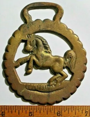 Vintage Horse Brass Rearing Horse Equine Martingale Harness Decoration Good Luck • $10