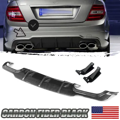 For 2012-2015 Mercedes W204 C250 C300 C350 C63 AMG Rear Diffuser ABS Carbon Look • $159.98