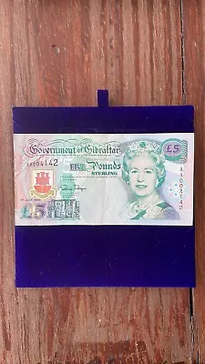 Gibraltar 5 Pounds 1 July 1995 Year. Rare Bill AA004142 • $300