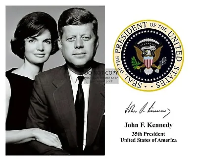 President John F. Kennedy Jfk Presidential Seal Autographed 8x10 Photograph • $8.49
