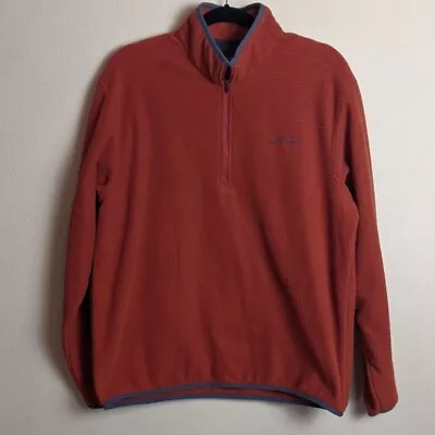 Men's Eddie Bauer Fleece Half Zip Pullover Sweatshirt Orange Size Large • $19.97