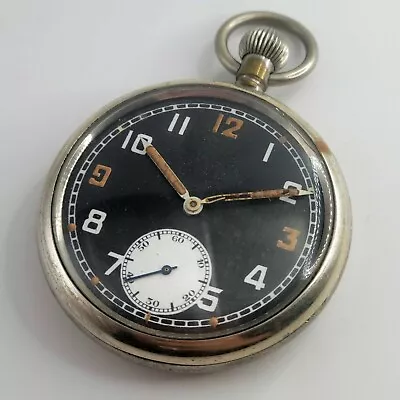 £80 • Buy Ww2  Record  Gstp Pocket Watch Black Dial, British Army, Military Wwii Raf Fob