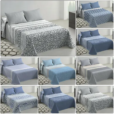 Luxury Quilted Bedspread Throw Floral Printed Sofa Bed Comforter Cover Double • £13.99