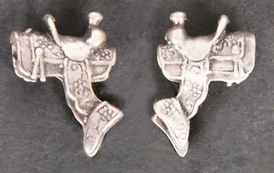 Vintage Pair Mexican Sterling Silver Pair Screw Back Earrings Saddle W/ Stirrups • $29.99