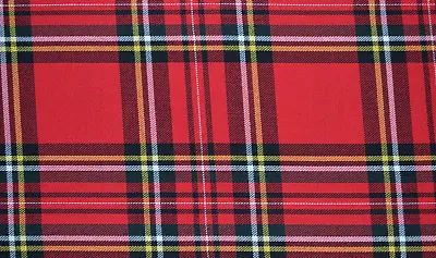 £3.99 • Buy Polyviscose Tartan Royal Stewart Scottish Tartan Print Fabric Clothing Upholster