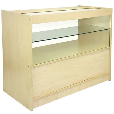 £299.99 • Buy Shop Counter Maple Retail Display Storage Cabinet Glass Showcase Shelves Desk