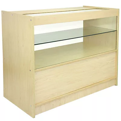 £299.99 • Buy Shop Counter Maple Retail Display Storage Cabinet Glass Showcase Shelves Desk
