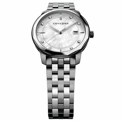 Concord Bennington Diamonds White MOP Dial Man's Swiss Watch 0320411 • $599