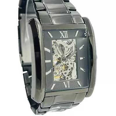 Relic By Fossil Men’s Automatic Skeleton Rectangle  Gunmetal Watch ZR77206  • $100