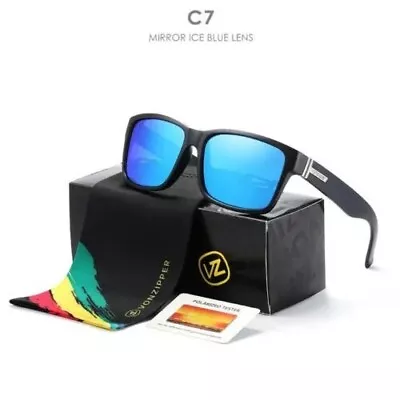 Von Zipper Sunglasses Sport Polarized Men Black Square Frame Elmore Style C7 • $12.99