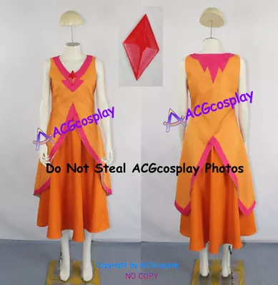 $86.99 • Buy Adventure Time Flame Princess Cosplay Costume Include The Chest Emblem Prop