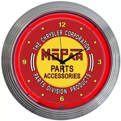 Mopar Neon Clock Sign Hemi Wall Lamp Light Dads Garage 426 Parts Chrysler Muscle • $69.99