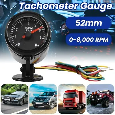2 Inch 52mm Electrical Tachometer Gauge For 0-8(x1000) RPM LED Display Universal • $14.89