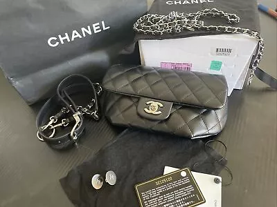 Chanel Leather Uniform Belt Bag Convert 3in1  + Crossbody / Shoulder Or Clutch • $2800